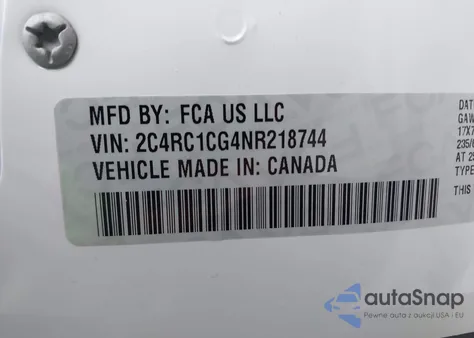 2022 Chrysler Voyager Lx из США, поврежденный, VIN 2C4RC1CG4NR218744